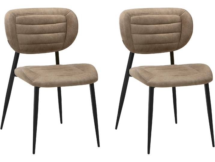 Esszimmerstuhl OMG DESIGN Rikki , grau (taupe, schwarz, taupe), B:52cm H:84cm T:62cm, Stühle, Esszimmerstuhl, bequemer Polsterstuhl in modernen Farben