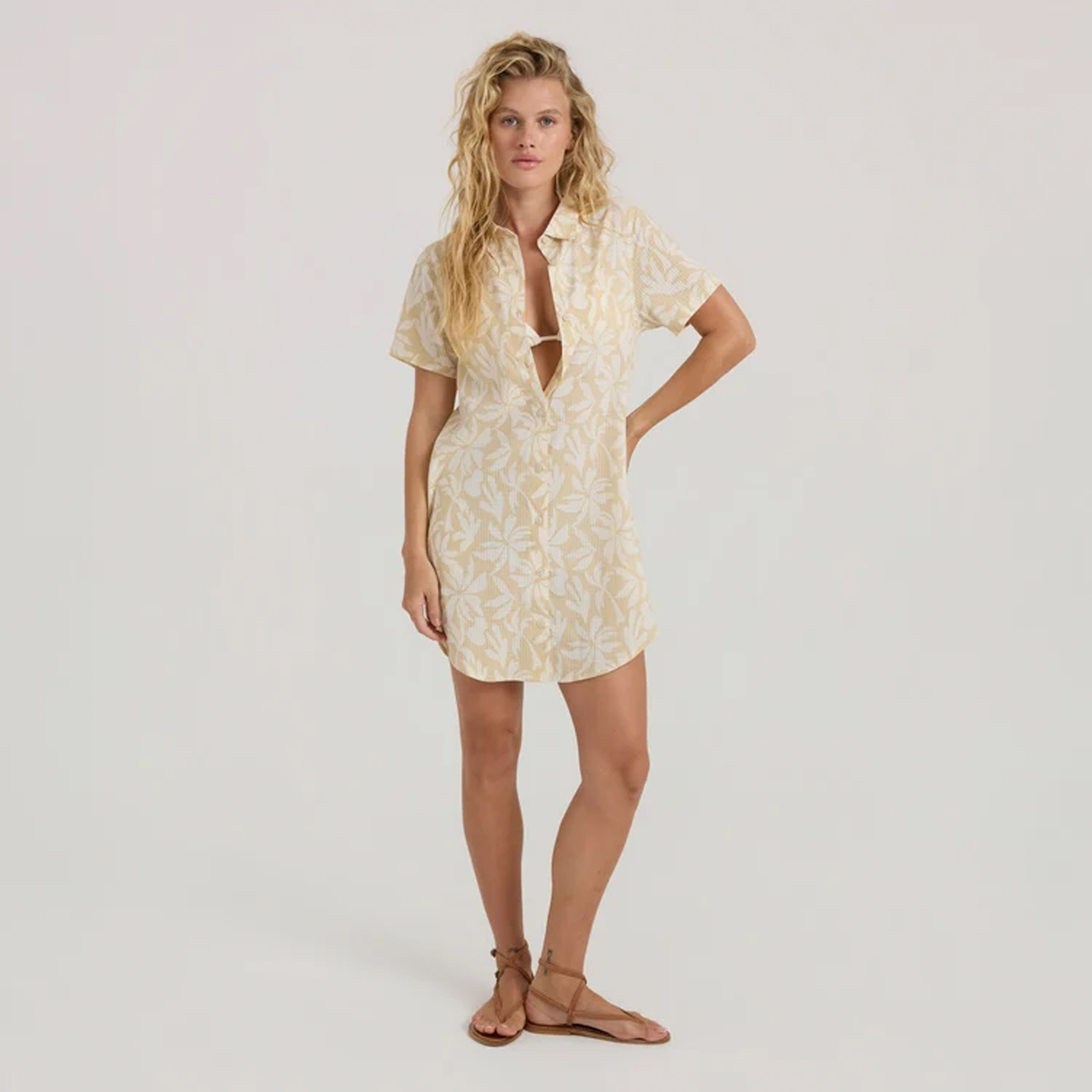 Roark Bless Up Kleid Damen Kleider sand Größe S Lifestyle Elastisch