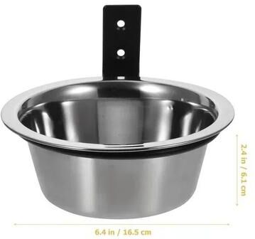Inspired Finds Wall Mounted Stainless Steel Pet Feeding Bowl Elevated Dog & Cat Food Water Feeder 6 Inch