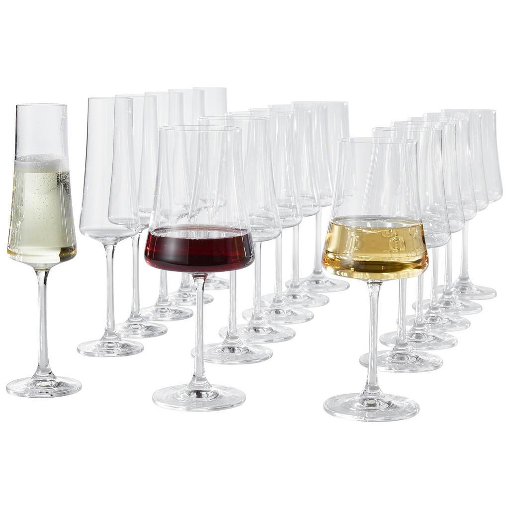 Novel Gläserset , Transparent , Glas , 18-teilig , Lfgb, Made in Europe , Glas, Gläser-Sets