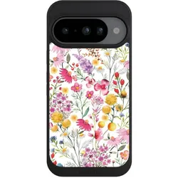 Nivocase Handyhülle für Google Pixel 10 Hülle NIVOpure Case Schwarz Blumen Frühling Muster (Google Pixel 10), Smartphone Hülle, Schwarz