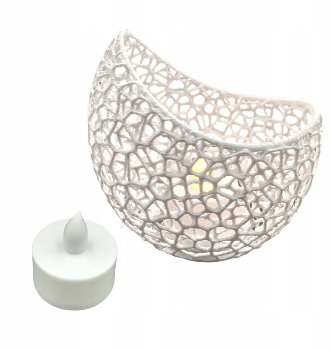 Nevox Decoratieve Theelichthouder met LED Kaars - Wit Plastic