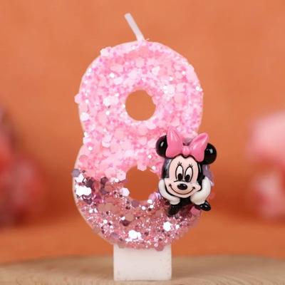 Uplift Treasures Cute Minnie Style Number Birthday Cake Candle 8