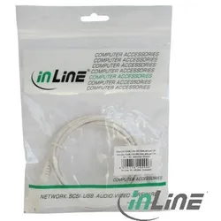 INLINE Klinke Kabel, 3,5mm Stecker/Stecker, weiß/gold, 3m, Stereo
