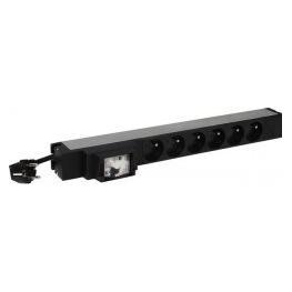 Legrand 19" 1U PDU W/ 6 FR SOCKETS W/ 30 mA CIRCUIT BREAKER (6x, CEE 7/3) (646833)