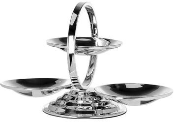 BIDKhome Servo 3-Tier Silver Plates Stainless Steel Smooth