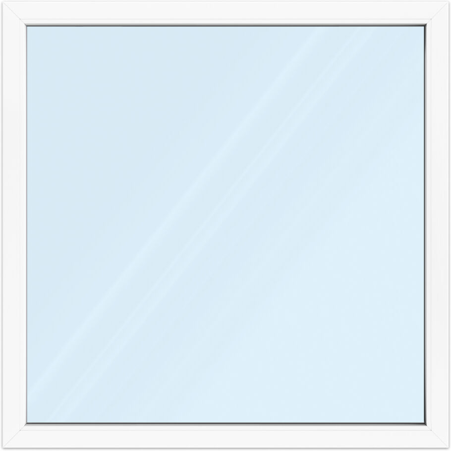 fenetre24.com Fenêtre PVC 140x140 cm, blanc, aluplast IDEAL 4000, 1 vantail, vitrage fixe, configuration personnalisée