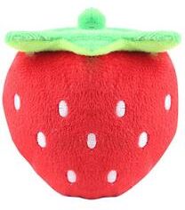 Inspire Select Corduroy Plush Dog Squeaky Toy Bite Resistant Animal Chew Toy For Teeth Cleaning, Training & Interactive Play stawberry