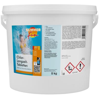 Chlortabletten SUMMER FUN "Chlor-Langzeit-Tabletten", weiß, 5 kg, Wasserpflegemittel, 5 kg