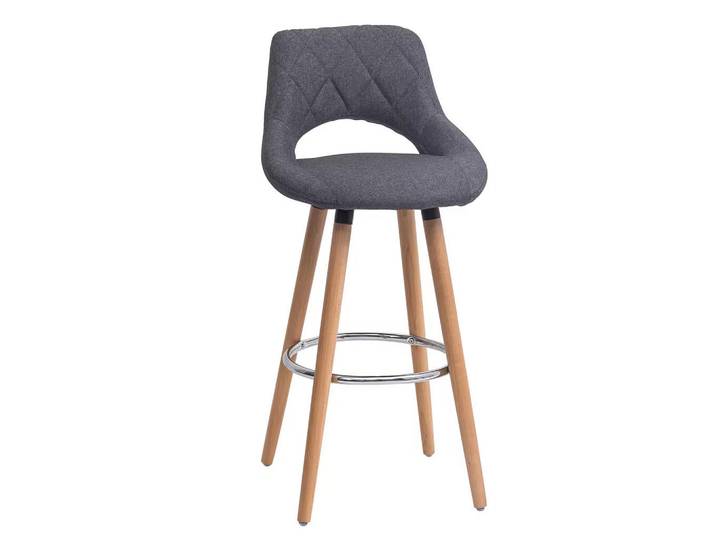 ComfortXL Barhocker De-36098 Mit Holzbeinen Dunkelgrau, 40x70x43 cm, Esszimmer, Barmöbel, Barhocker