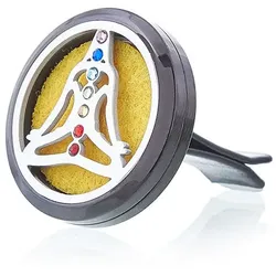 Car Diffuser Kit - Pewter Yoga Chakra - 30mm