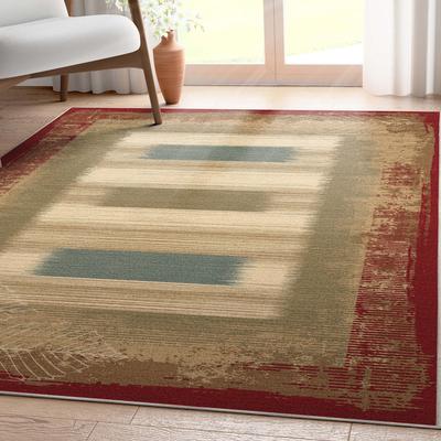 Well Woven Apollo Border Modern Abstract Flat-Weave Rug