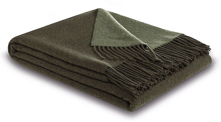BIEDERLACK Plaid CASHMERE 130x170cm Forest Salvia dunkelgrün EG