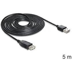 DeLOCK EASY-USB 2.0-A - USB 2.0-A, 5m USB Kabel USB A 0,48 Gbit/s Schwarz