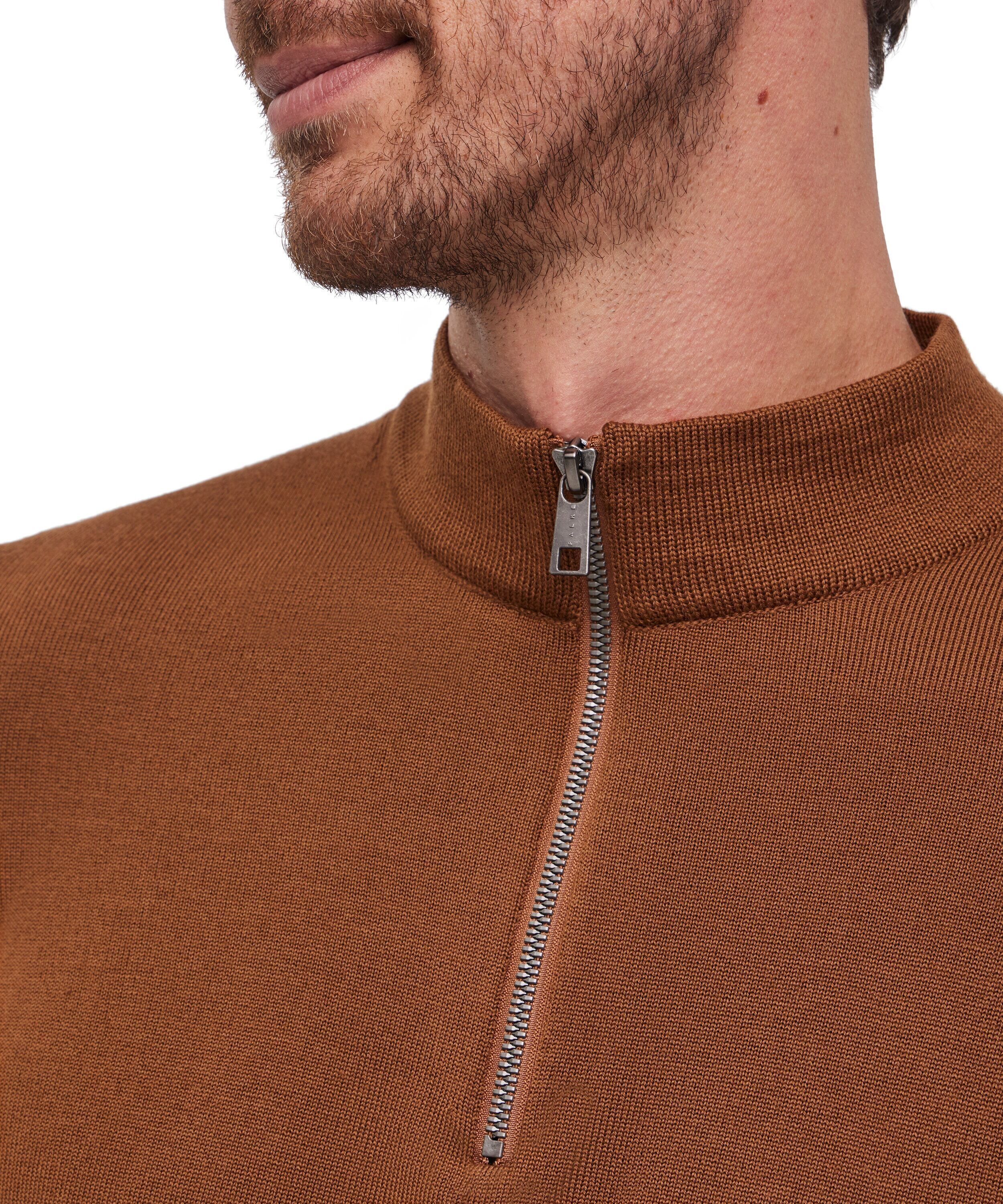 Strickpullover FALKE "Pure Merino Wool", Herren, Gr. L, braun (5100), Pullover Strickpullover