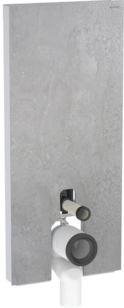 Module de toilettes au sol Geberit Monolith 131233JV5 hauteur 114cm, façade aspect béton, côté aluminium