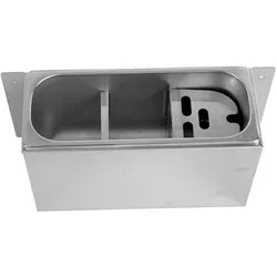 Spülbecke Für Eislöffel 330X120X150  Mit Wasserablaufloch, Wasseranschluss Und Überlaufrohr