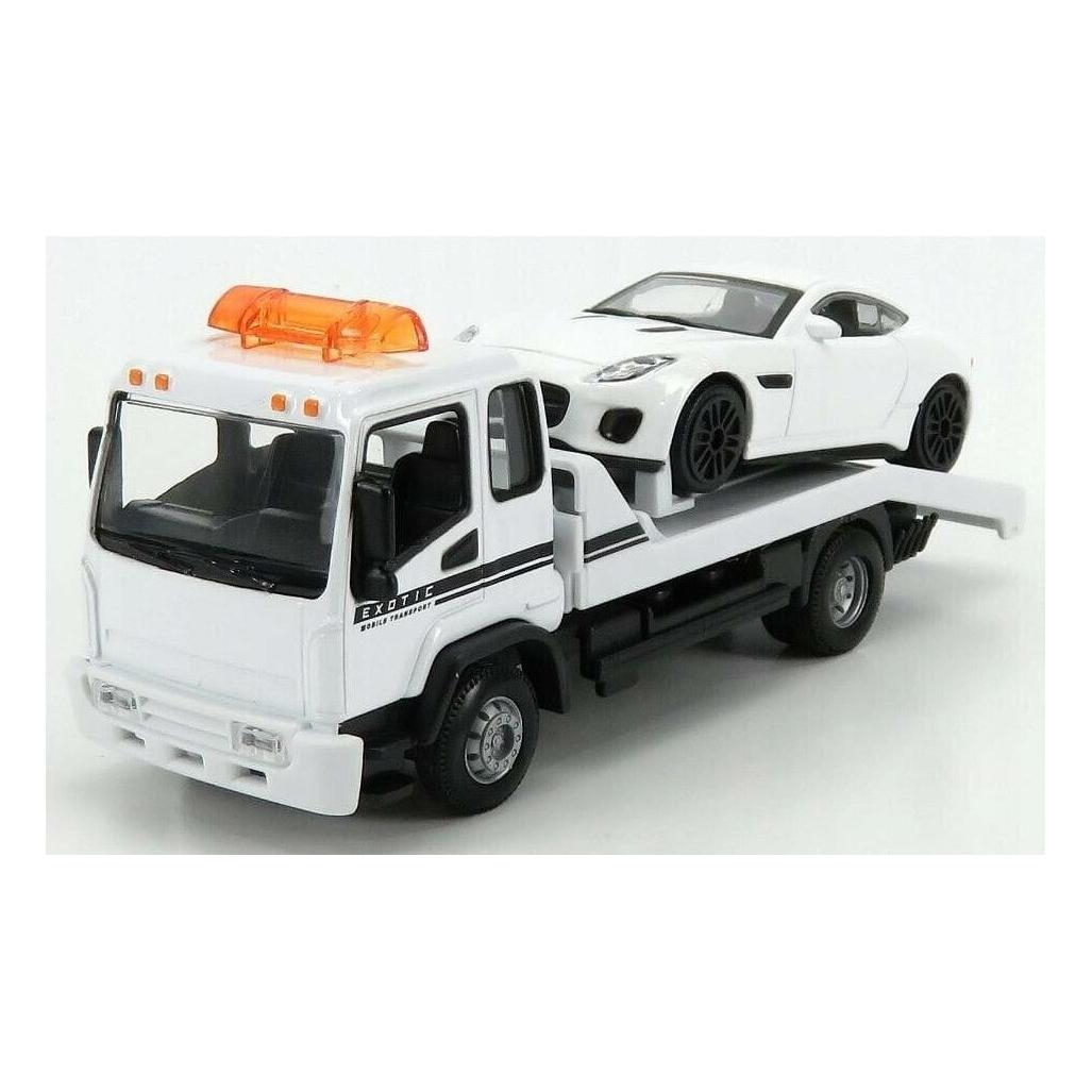 Bburago 18/31419 Metal Street Fire scale 1:43 Official Jaguar F-Type v6 Dynamic with transport truck (425659)