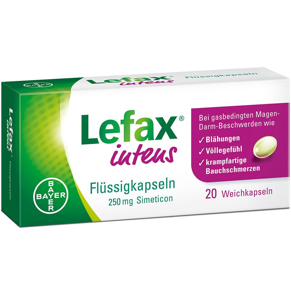 Lefax intens Flüssigkapseln 250 mg Simeticon 20 St Weichkapseln