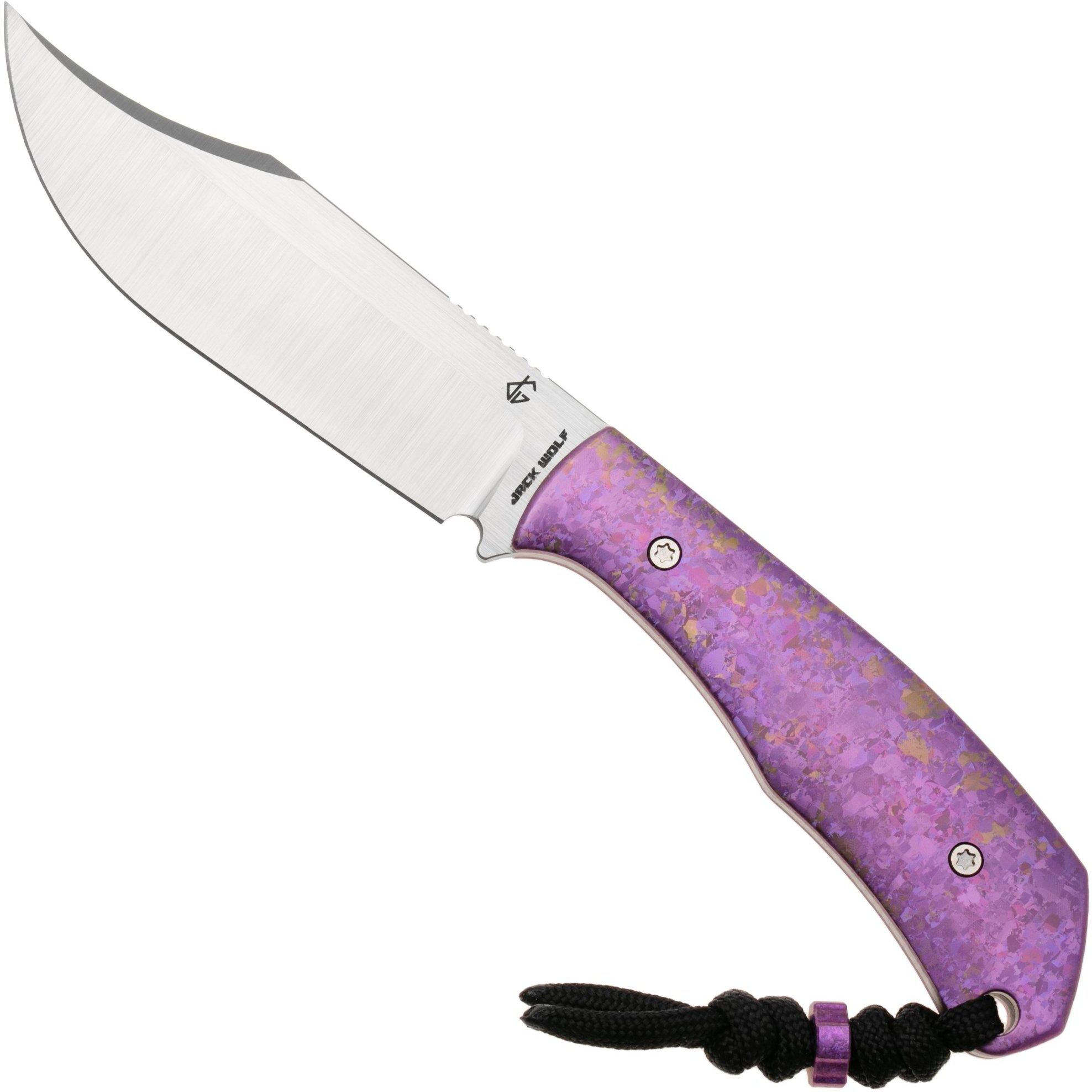 Jack Wolf Knives Jack Wolf BORDE-01-TI-CRYS-P Bordertown Bowie Titanium Crystalized Purple, coltello fisso