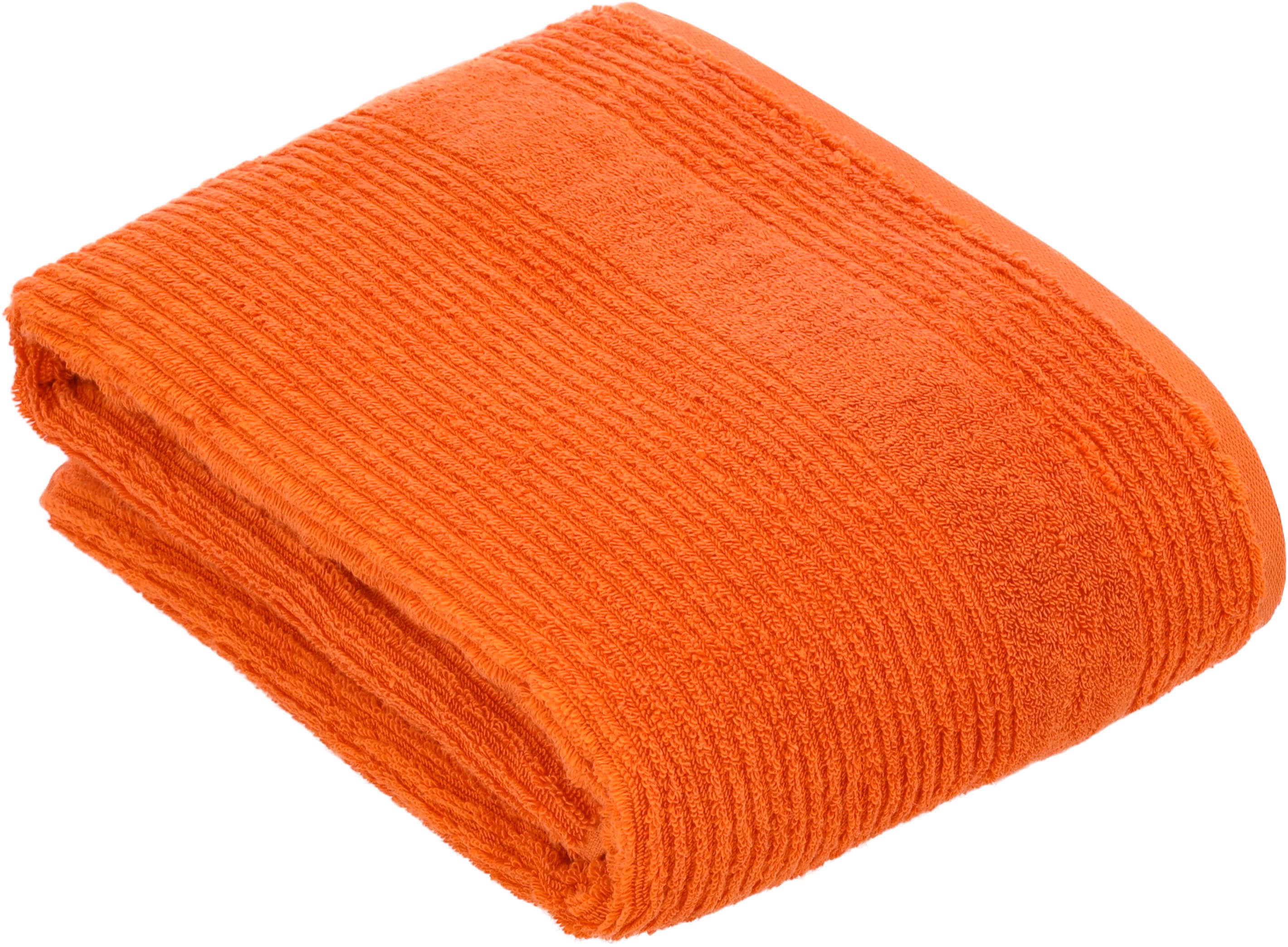 Badetuch VOSSEN "Tomorrow", orange (electric orange), B:100cm L:150cm, Webfrottier, Baumwolle, Handtücher, Badetuch electric orange B/L: 100cmx150cm, 1 Stk., Webfrottier