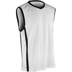 Spiro, Herren, Sportshirt, Men's Basketball Quick Dry Top (4XL), Schwarz, Mehrfarbig, Weiss