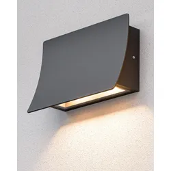 ledscom.de Außenleuchte SOVA IP44, 2x GU10 max. je 15W, anthrazit, Uplight, Wandleuchte für Garten, Terrasse & Balkon