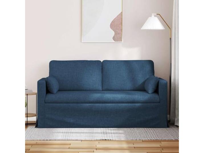 KTHLBRH Blaues Sofa, 158 x 78 x 80 cm, Stoff Modular, Metallrahmen, Schaumstoff und Faser, Armlehnen aus Holz, Beine aus Kunststoff