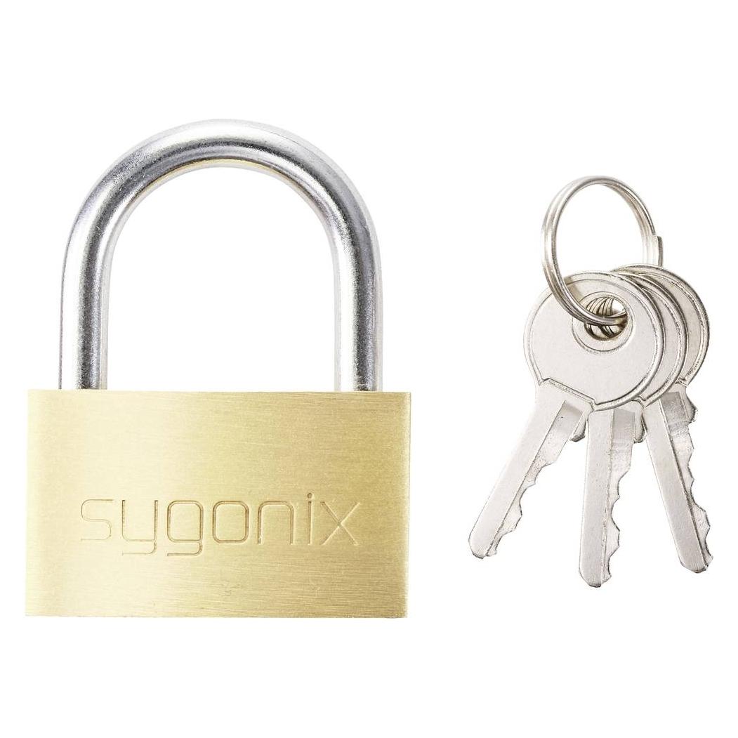 Sygonix SY-5045284 Vorhängeschloss 39.8 mm verschieden schliessend Goldgelb Sch (SY-5045284)