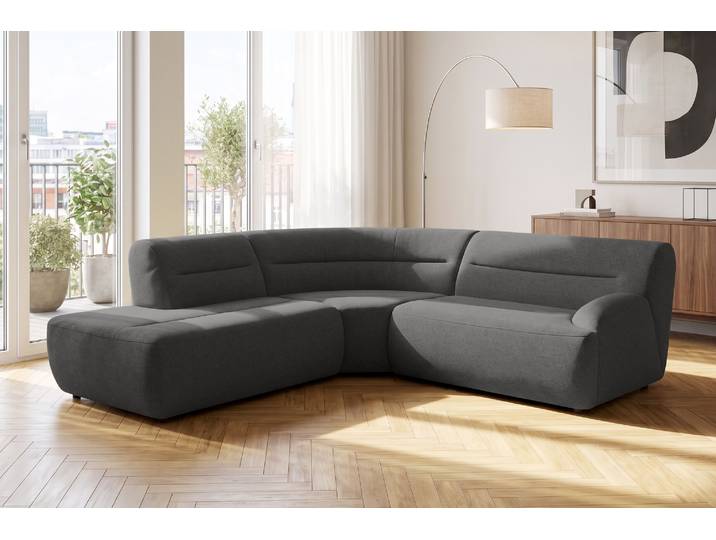 Ecksofa SIT & MORE Scrabble, L-Form, B: 248cm , grau (anthrazit), B:248cm H:80cm T:248cm, 100% Polyester, Sofas, Ecksofa, Modernes Design in verschiedenen Stoffarten