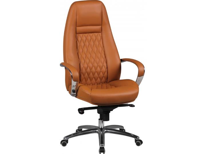 Amstyle Bürostuhl AUSTIN Echt-Leder Caramel Schreibtischstuhl 120KG Chefsessel hohe Rückenlehne mit Kopfstütze X-XL h; SPM1.299