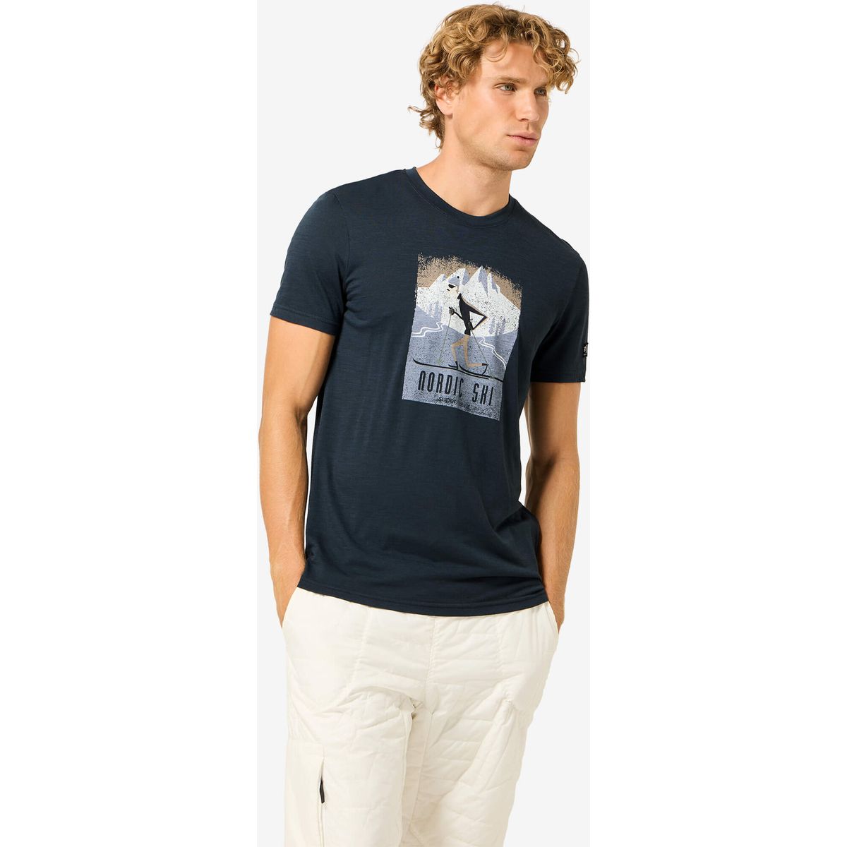 Super.Natural M Nordic Ski Tee blueberry/various (W55) M SNMP01285W55M