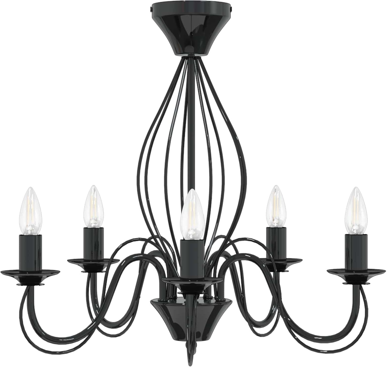 vidaXL Chandelier E14 métal Noir Ø 52 x 47 cm