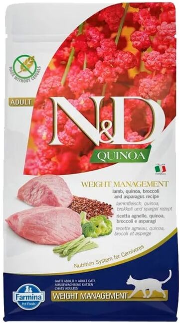 Farmina Ração Gato Adulto ND Quinoa Weight Management Borrego 300g