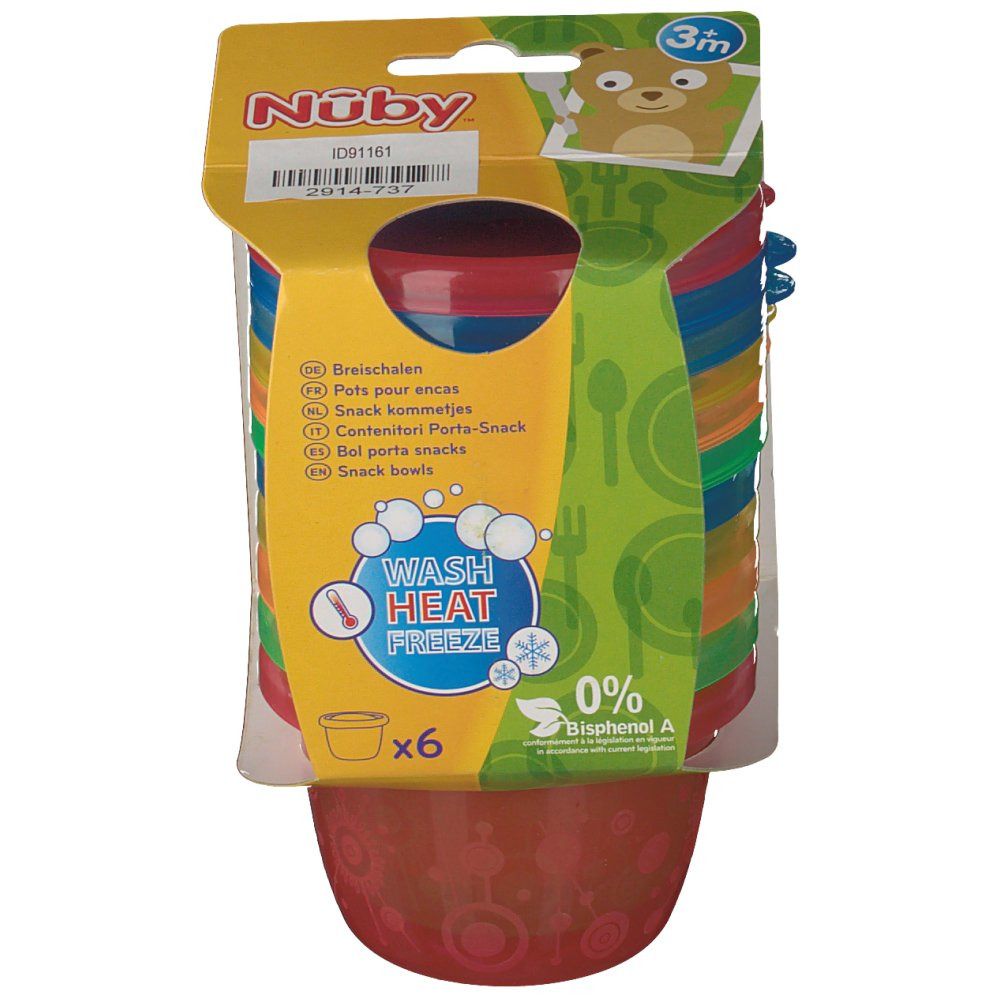 Nuby Potje + Deksel 120 ml 6 St Becher