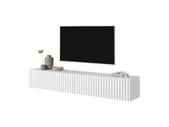 TV-Schrank Telire 175 cm Weiß mit Lamellenfront