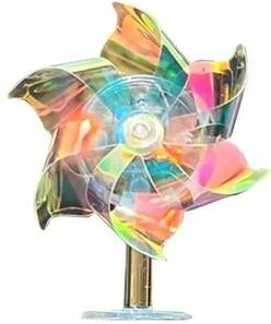 Uplift Treasures Wind Powered LED Car Roof Windmill Ornament colorful