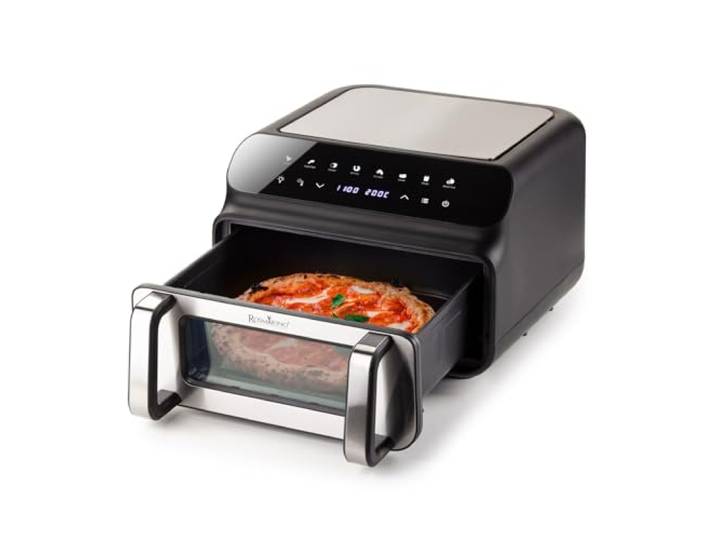 Rosmarino Infinity MasterPro Heißluftfritteuse Airfryer 10L - Multifunktion 5-in-1: Heißluftfritteuse, Elektrogrill, Backofen, Dehydrator, Mikrowelle Große Familiengröße Energiesparend