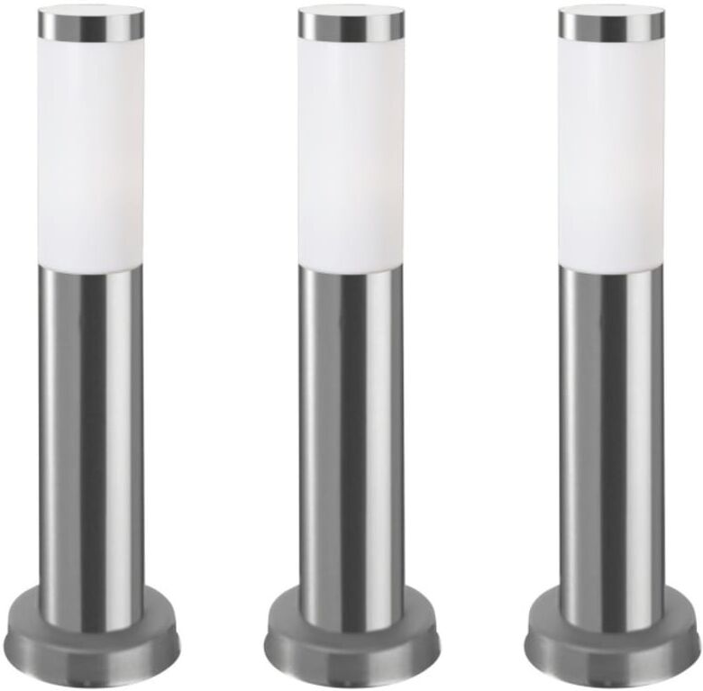 FORLIGHT Balise Extérieure de Jardin (3 pcs) 23W Gris Urbain Koral Argenté 45x45x12cm