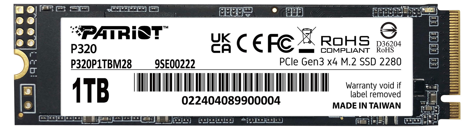 Patriot Memory P320 1 TB NVMe M.2 2280 SSD PCIe 3.0 x4