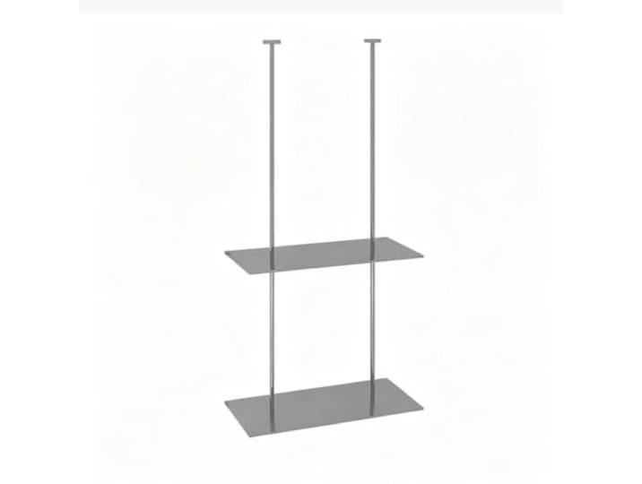 Deckenregal Schweberegale aus Eisen Weinregal Deckenaufbewahrungsregal Deckenregal für Bar, Schlafzimmer oder Küche – Pflanzenständer(Silver,2-Tier/40x25x85cm)