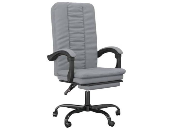 Helloshop26 Sessel, Drehstuhl, neigbar, für Büro, Büro, Studie, helles Stoff, Grau 02_0024235