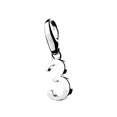 Charm-Einhänger "Zahl 3, Silber 925", silber, GIORGIO MARTELLO MILANO, Charms, Damen