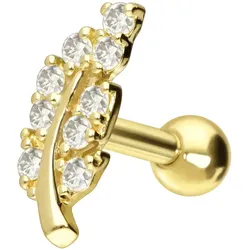 14/18 Karat Gold Ohrpiercing MOISSANIT-BLATT