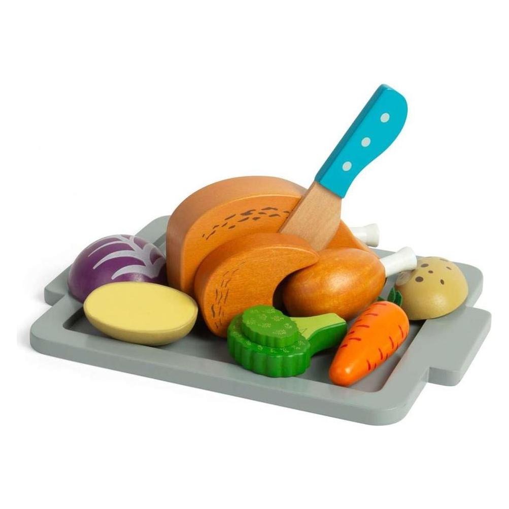 Bigjigs Holzbraten-Spielset, 12-teilig. (BJ37043)