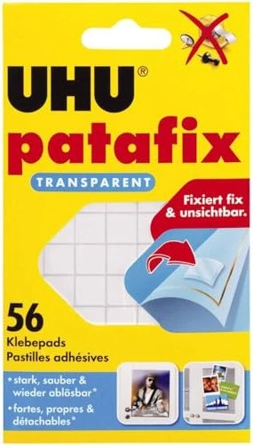 UHU patafix doppelseitige Klebepads 1,2 x 1,2 cm, 56 St.