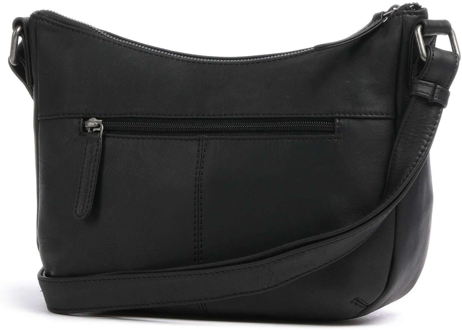 The Chesterfield Brand Wax Pull Up Cow Henderson Umhängetasche aus Leder, schwarz