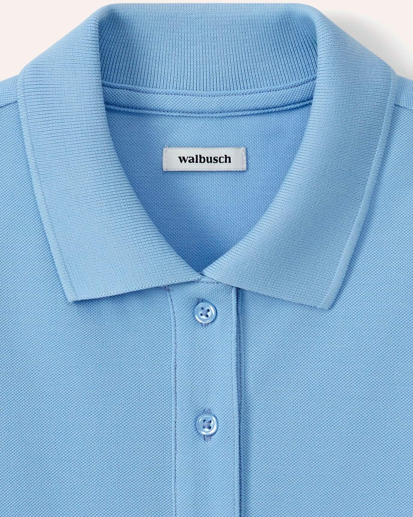 Walbusch Pimacotton Basic Polo  Halbarm, normale Größen, Farbe Blau, 42, aus feiner Pima Cotton weich und atmungsaktiv Damen