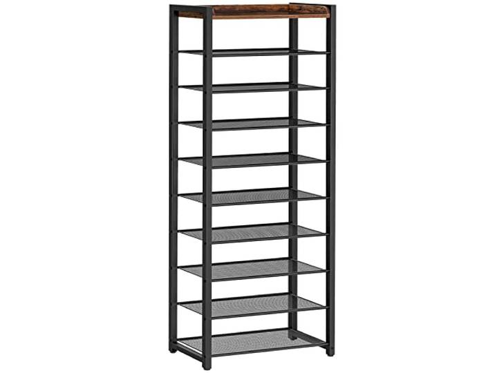 HOOBRO Étagère à Chaussures à 10 Niveaux\, Meubles à Chaussures\, Porte-Chaussures\, avec 9 étagère en Maille Amovibles\, Peu encombrant\, pour Entrée\, Couloir\, Salon EBF40XJ01