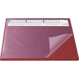 Läufer Schreibunterlage Durella Flexoplan, rot, Kunststoff, mit Sichtplatte & Kalender, 65 x 52cm